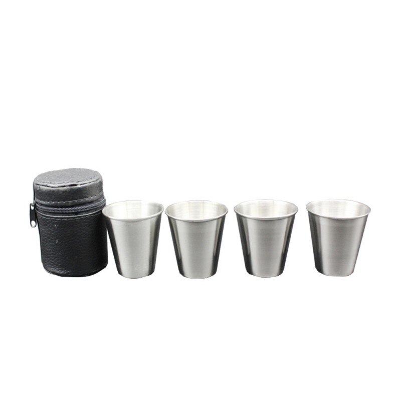draussen Reisen Tasse Wein Bier Whiskey Tassen 1Stck 70ml Trinken Glas rostfrei Stahl Schuss Brille Tassen
