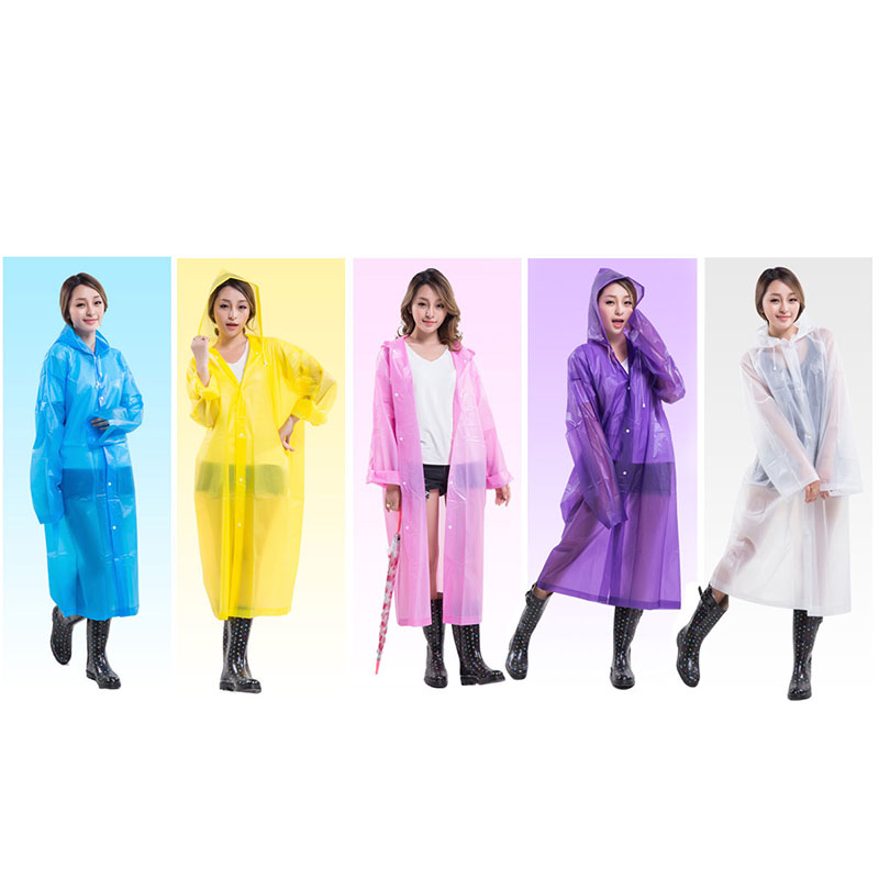 Frauen EVA transparent Regenmantel Poncho Tragbare Umwelt Licht Regenmantel Lange Verwenden Regen Mantel SNO88