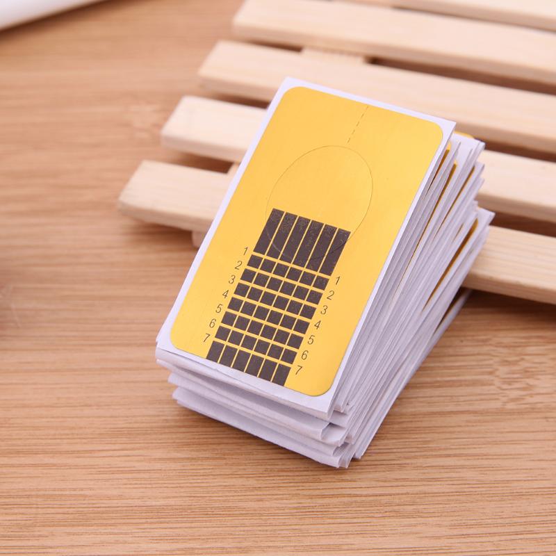 50 Stücke Professionelle Nagel Formen Aufkleber Acryl Kurve NäGel Gel verlängerung Nagel Kunst Polnischen bilden Wellung Tipps Nagel Kunst führen bilden