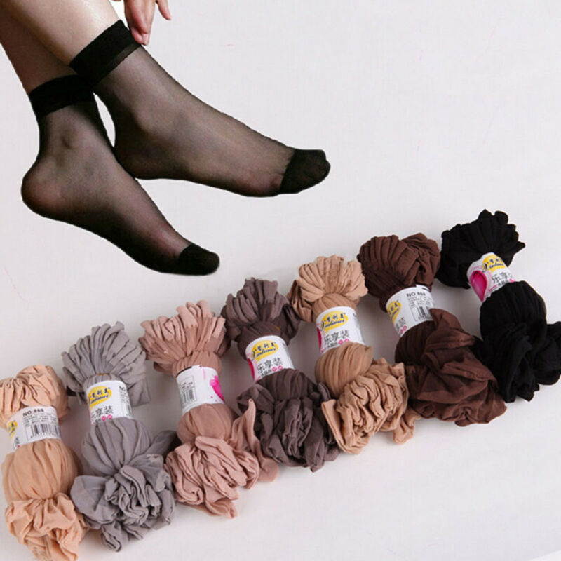 10 Paare Frauen Socken Nylon Elastische Kurze Knöchel schier Gittergewebe Einfarbig Seide Kurze Socken Sehen Durch Damen Socke