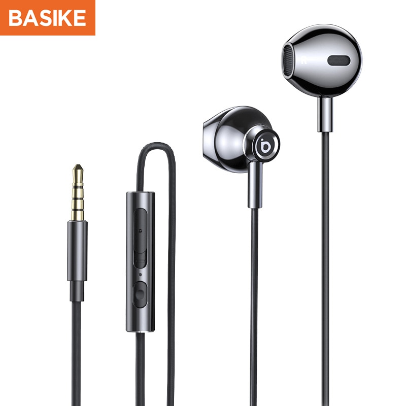 BASIKE Universal- Kopfhörer Sport Earbuds Mit Mic Telefon HIFI Kopfhörer Draht Headset Bass Musik Kopfhörer Für Xiaomi Huawei OPPO