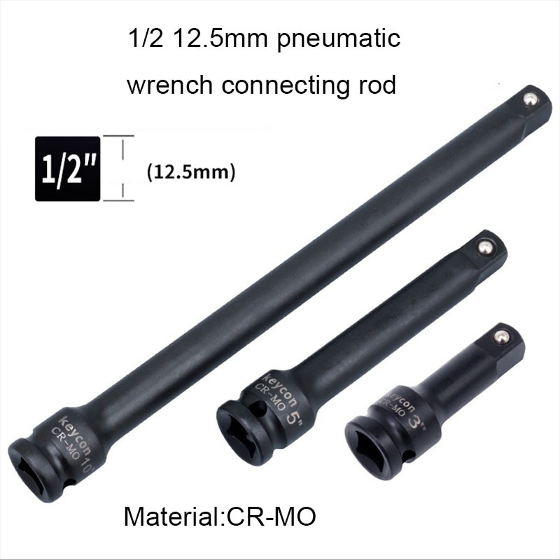 1 pc 1/2 '12,5mm 3'/5 '/10' CR-MO Pneumatische Stock Buchse erweiterung Bar Schwarz Verlängerung Stange Hand Werkzeug Auto Reparatur Werkzeug