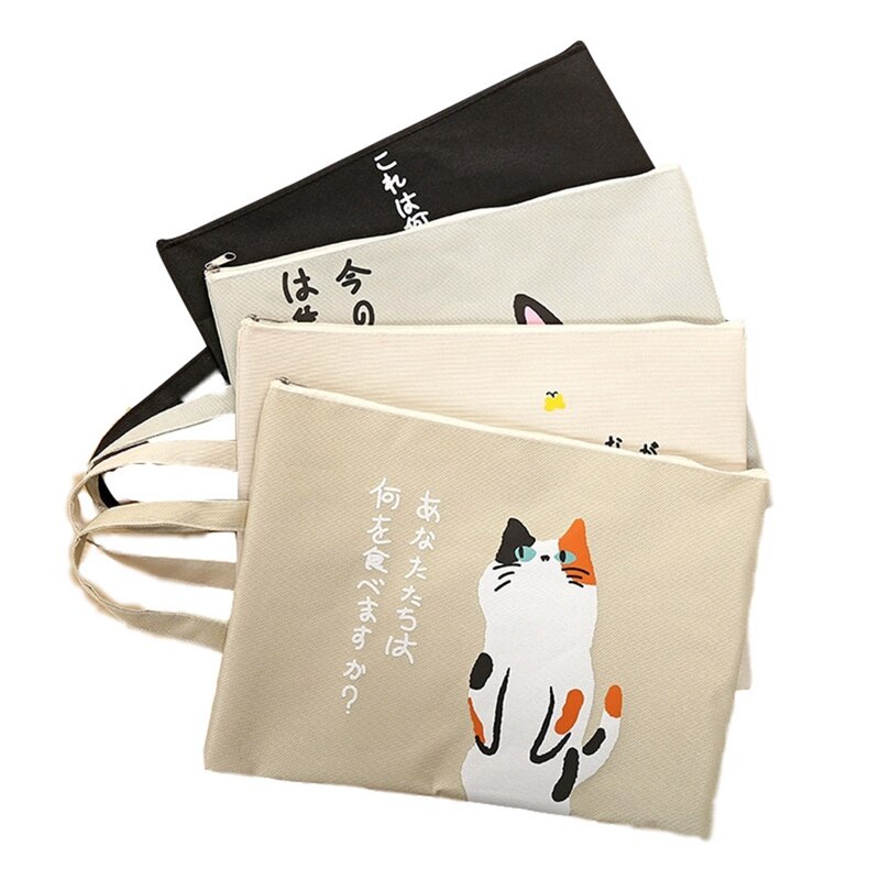 Kawaii A4 Dokument Tasche Katze Ordner Tasche Nette Kawaii Große Kapazität Oxford Tuch Dokumente Ordner Für Studenten