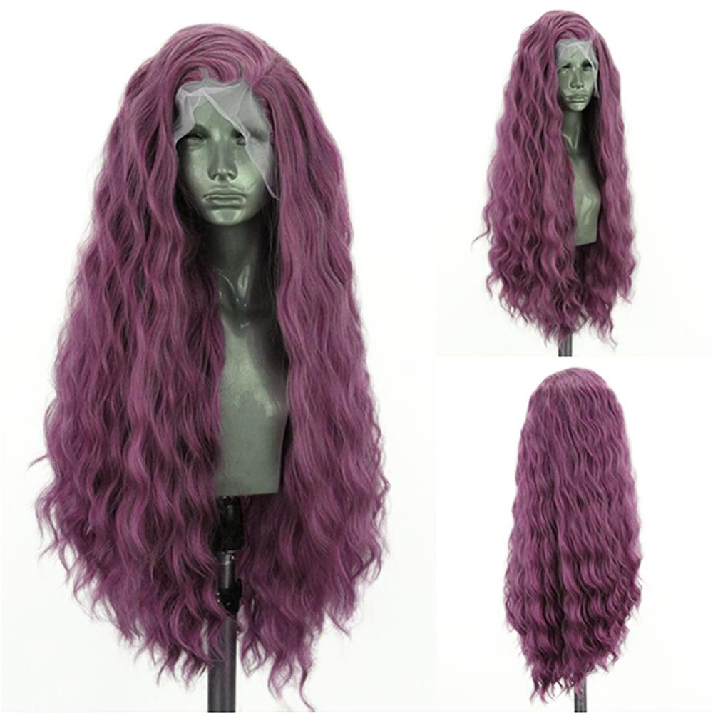 RONGDUOYI Hohe Temperatur Haar Synthetische Spitze Vorderseite Perücke Lange Wellenförmige Spitze Perücken für Schwarze Frauen Ombre Grün Haar Cosplay Perücke