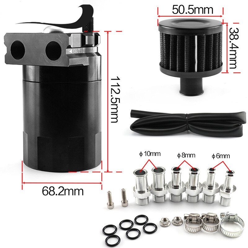 1Pc Aluminium legierung Universal- Auto 300ML Öl Fang Panzer Reservoir Panzer/Öl Panzer Mit luftfilter Auto Auto Teile zubehör