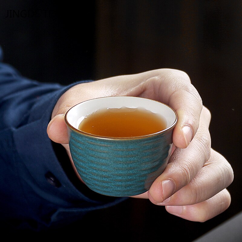Chinesische Keramik teetasse hoch-Ende-Farbe glasur Einzigen tasse Kleine Tee Tassen Heimat Teegeschirr Zubehör Meister tasse Tee schüssel Getränk