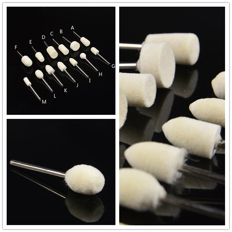 WUF 13 stücke Wolle Nagel Bohrer Bits Bausatz 3/32'' Schaft für Nagel Kunst Maschine Schleifen Kopf für Nagel Datei Polnischen werkzeug Accessorys