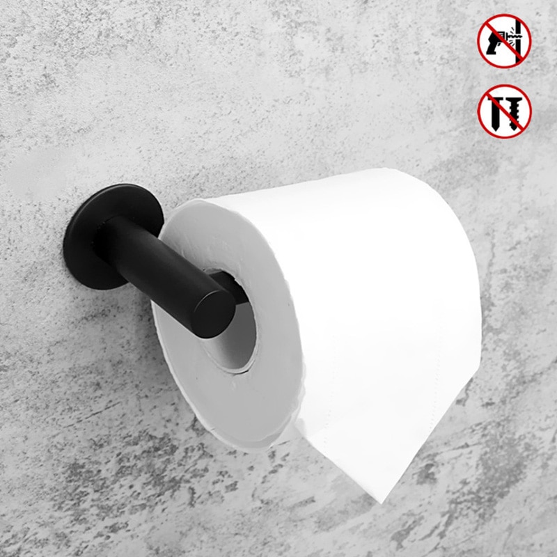 Klebstoff Wc Papier Halfter 304 Edelstahl WC Rolle Gestell Schwarz Dekorative Schlecht Papier Halfter Gewebe Hängen Kostenloser Nagel