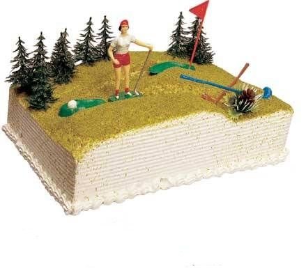 Golf thematisiert Kunststoff Mini Kuchen-Terrarium Objekt