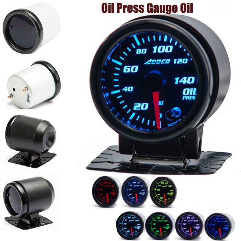 Auto Auto 12V 52mm/2 '7 Farben Universal- Öl Manometer Öl Druck Meter LED Mit Sensor Und Halfter (Auto Ersatz Teile