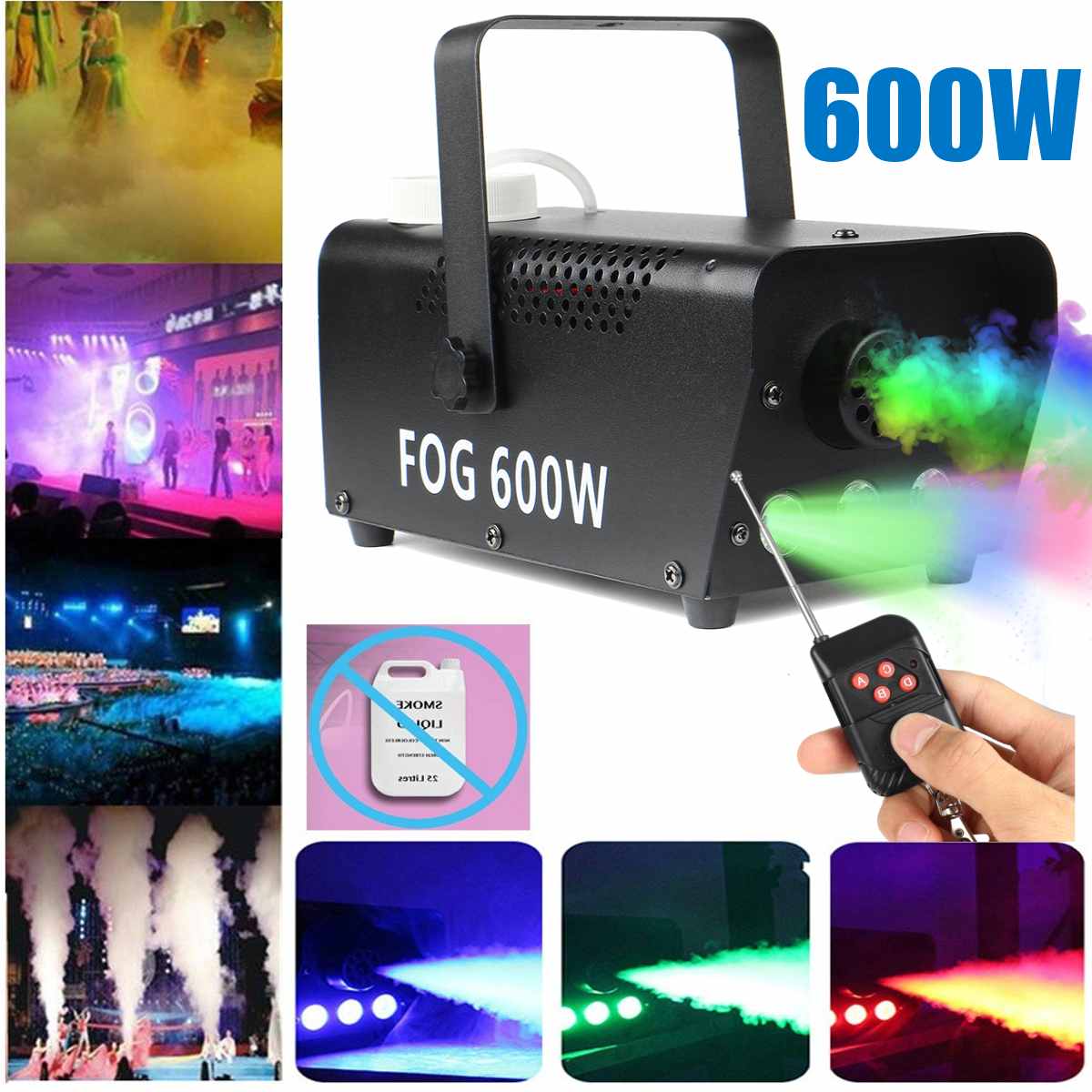 3LED 600W fernbedienung rauch maschine Mini verrotten Blau Grün Gemischt farbe nebel maschine für Auto Disko Bar bühne leistung zeigen 220V
