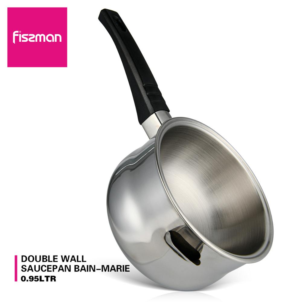 Fissman 850ml Edelstahl Doppel Zauberstab Milch Topf Induktion Unterseite Kaffee Topf
