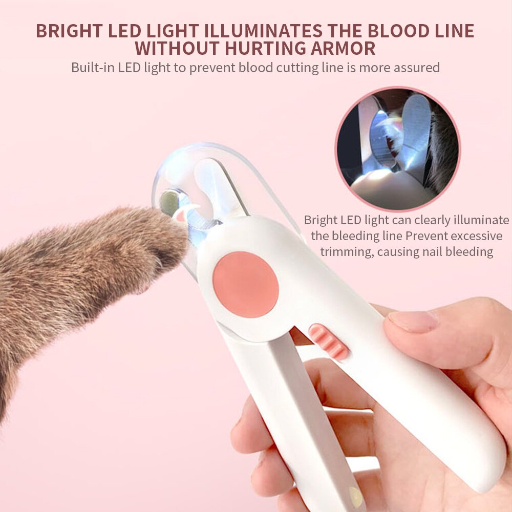 Haustier Nagel Haarschneidemaschine Schere Haustier Hund Katze Nagel Zehe Klaue Knipser Schere LED Licht Nagel Trimmer für Tiere Haustier supplie