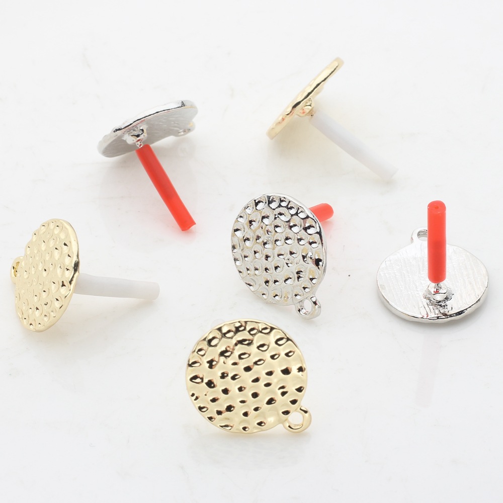 10 teile/los Zink-legierung Zucht Ohrringe Runde Gold Metall Runde Welligkeit Ohrringe Stecker Für DIY Ohrringe Schmuck Machen Zubehör