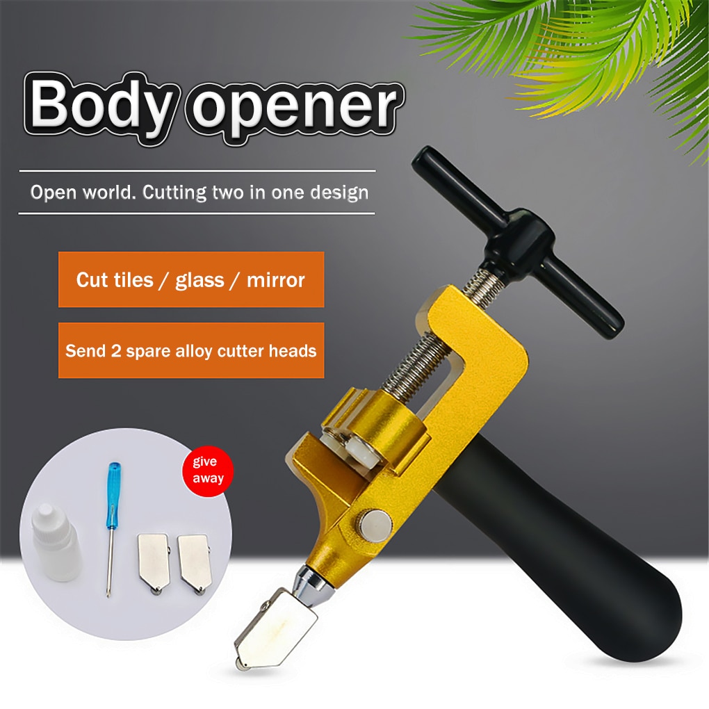 2 in 1 Professionelle Keramik Glas Fliesen Cutter Aluminium Legierung Glas Cutter Für Fliesen Glas Spiegel Schneiden Werkzeug Einfach gleiten