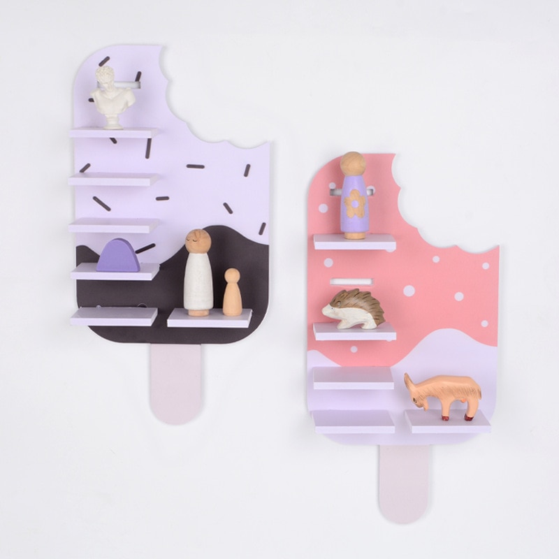 Eis bilden Holz Zauberstab Regal Kreative freundlicher Schlafzimmer Dekoration Baby Kindergarten Zauberstab Dekor Nette Holz Hängen Regal Lagerung