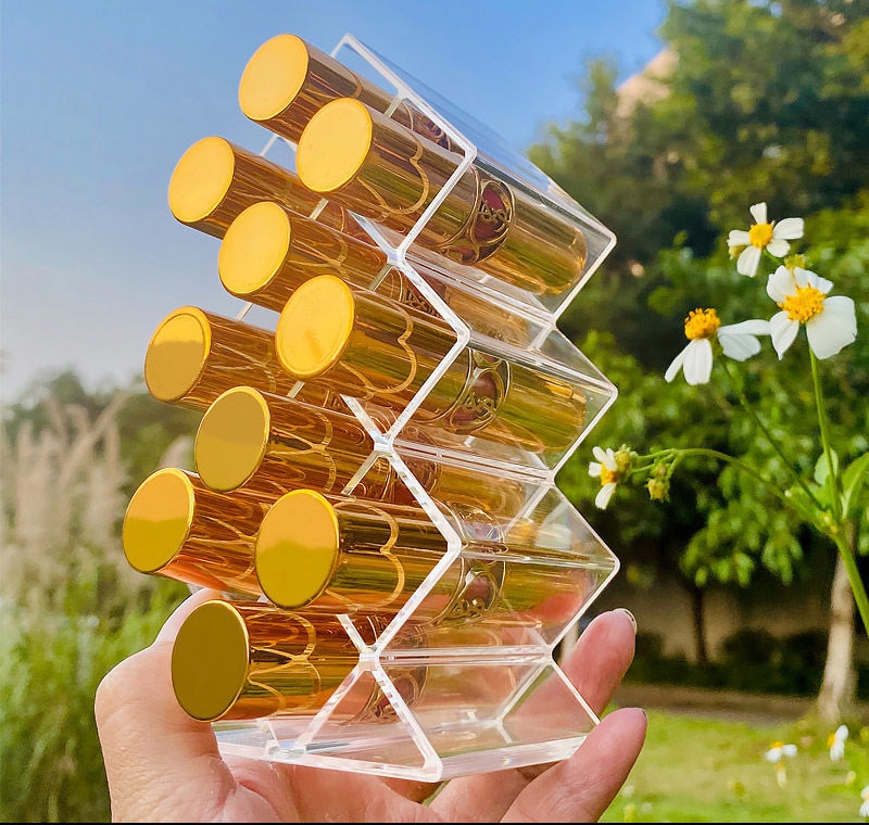 10 Gitter Lippenstift Lagerung Kasten Kosmetische Schmuck Kasten fallen Lippenstift Ständer Machen hoch Organizer machen-hoch Organizer Lagerung fallen