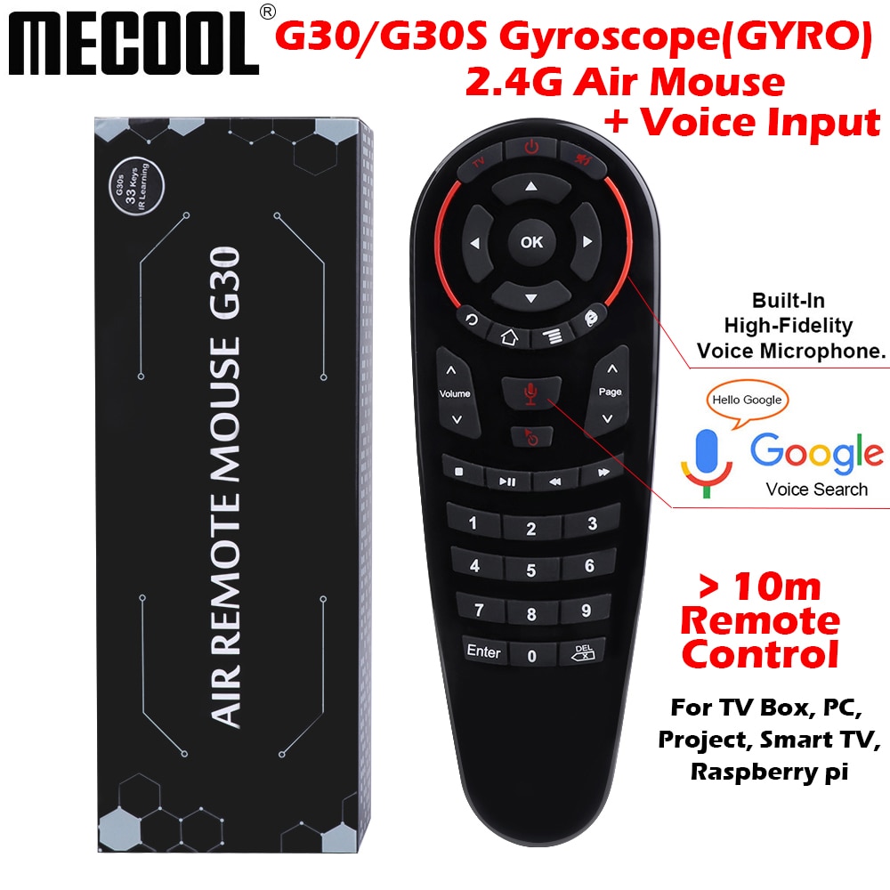 Mecool G30 S 33 schlüssel IR lernen fernbedienung 2,4g Luft maus kabellos Stimme-Luft Maus Kreisel spüren Clever fernbedienung, um Spiel tv Kasten