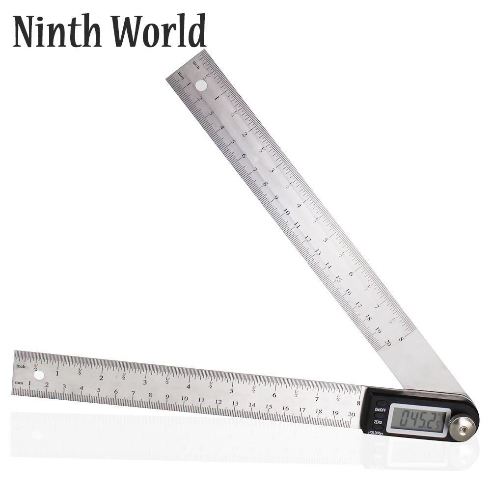 Digitale Winkel Finder 7-Zoll Digitaler LCD Anzeige Winkelmesser 200mm Edelstahl Winkel Finder Herrscher Für Holzbearbeitung Bau