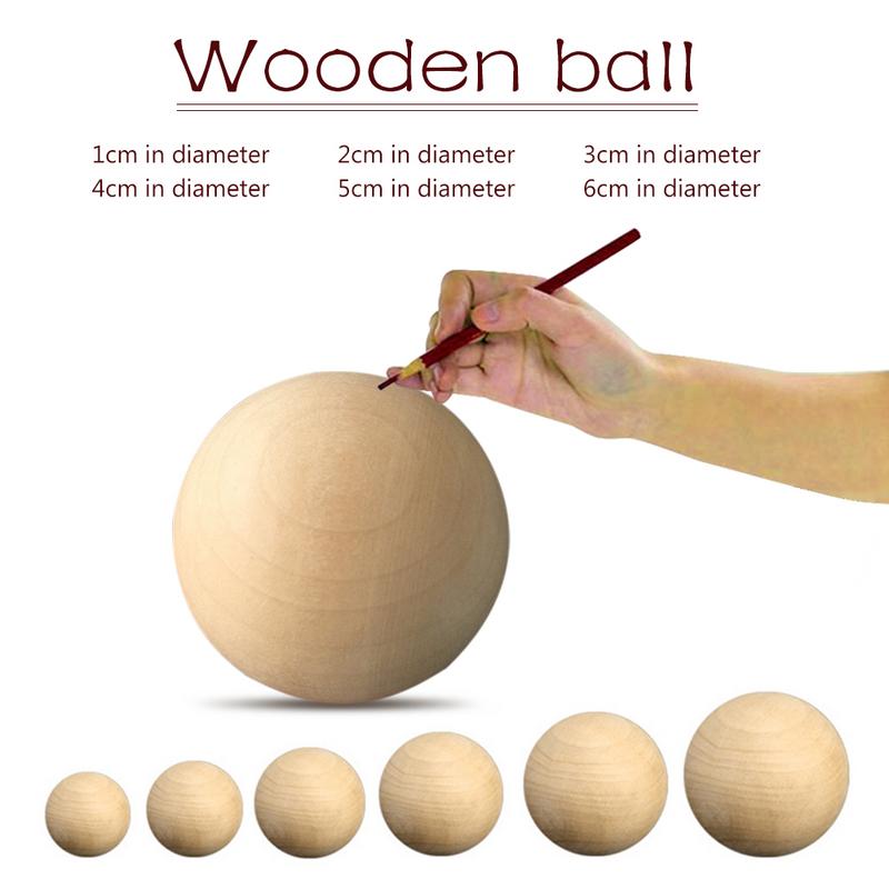 Solide Holz Dia 1-6 CM Runde Ball Manuelle DIY Zubehör Holz Farbe Große Gemalt Ball Natürliche Holz Ball freies Schaffung