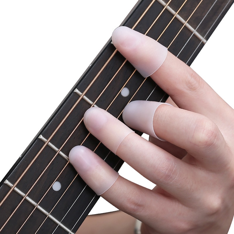 1 pc Gitarre Schnur Finger Schutz Fingerspitze Beschützer Silikon Verknüpfungen Hand Finger Schutz Presse Gitarre Teile Zubehör S/M/L