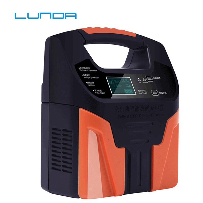 10A 220V Blei Säure Batterie Ladegeräte 12v 24V Clever Schnelle Ladung LCD Anzeige Voll Automatische Motorrad Lkw Auto Batterie Ladegerät