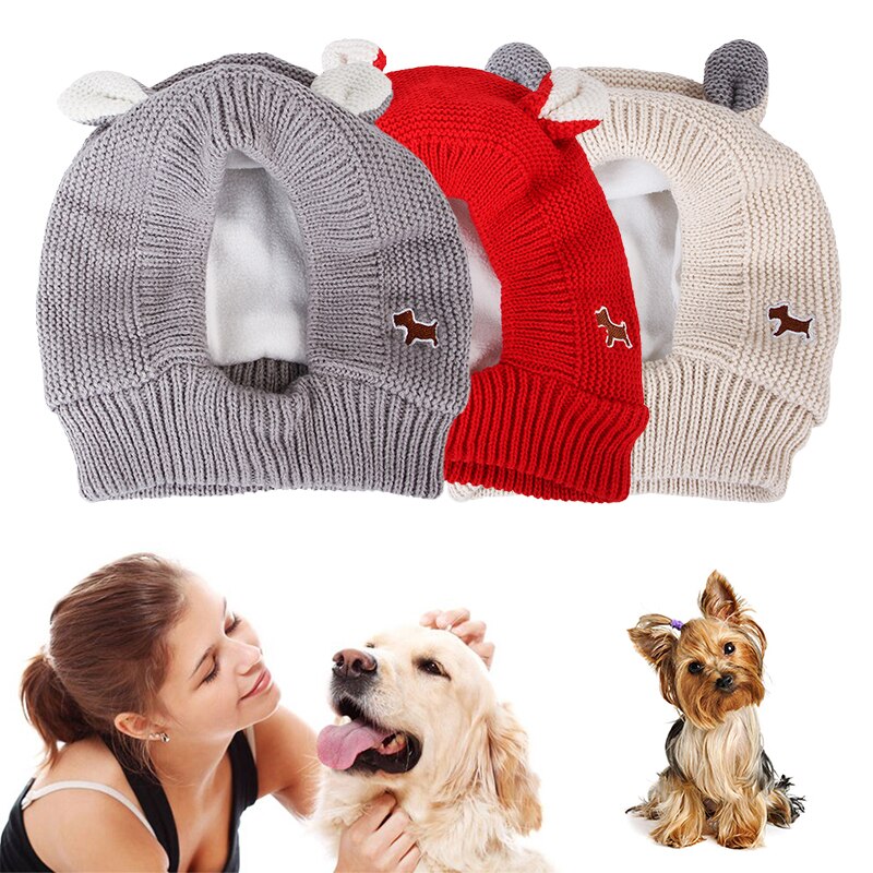 Haustier Hund Katze Kappen Winter warm Gestrickt Haustier Hütte Nette Hunde Hüte Lustige Kostüm Cosplay Haustier Hund Chihuahua Kappe Weihnachten zubehör