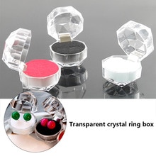 Kleine Schmuck transparent Kristall Ring Kasten Acryl Ring Kasten Schmuck Kasten Kasten Ohrring Polygon Kunststoff Feier Lieferungen