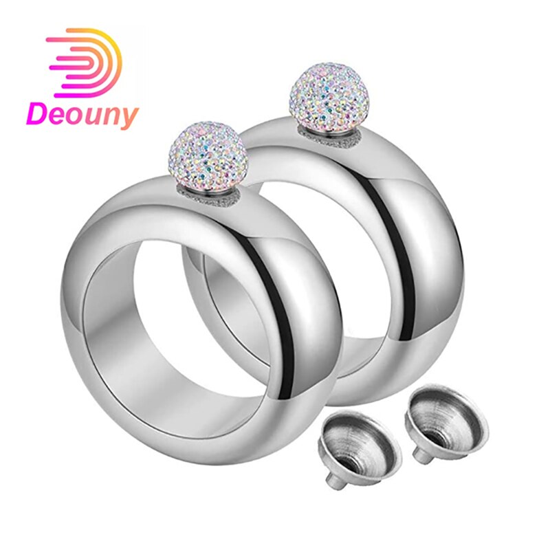 DEOUNY Armbinde Für Alkohol Flachmann handgefertigt Silber Kristall Deckel Kreative Armreif Wein Brautjungfer Weihnachten Party Versteckte