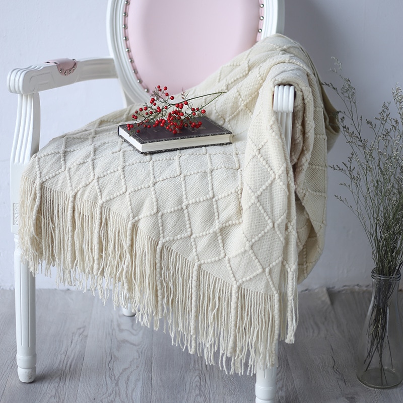 nordisch Strick Wurf Decke auf dem Bett Sofa Plaid Reise Nickerchen Decken Weichen Handtuch Bett Plaid Tapisserie Yoga Handtuch decke