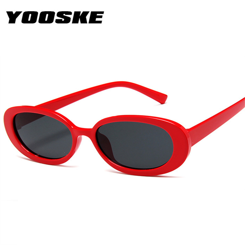 YOOSKE Oval Jahrgang Sonnenbrille Frauen Luxus Kleine Rahmen Sonnenbrille Damen Schwarz Gläser verrotten Brillen Schattierungen UV400
