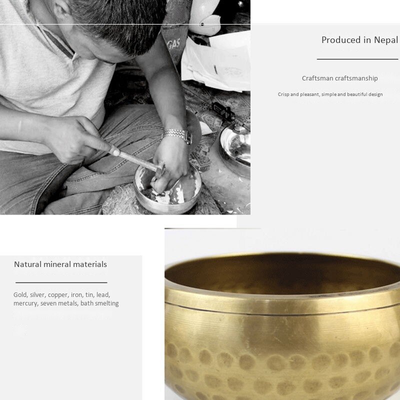 Bronze- Meditation Schüssel Tibetischen Singen Schüssel einstellen Meditation Klang Schüssel Handarbeit für Heilung und Achtsamkeit
