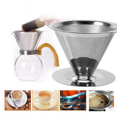 Nachfüllbare Kaffee Filter tasse Bar Kaffee Tropf Eine Schicht Edelstahl Bar Siebe Gießen Über Kegel Tropf Kaffee Sieb