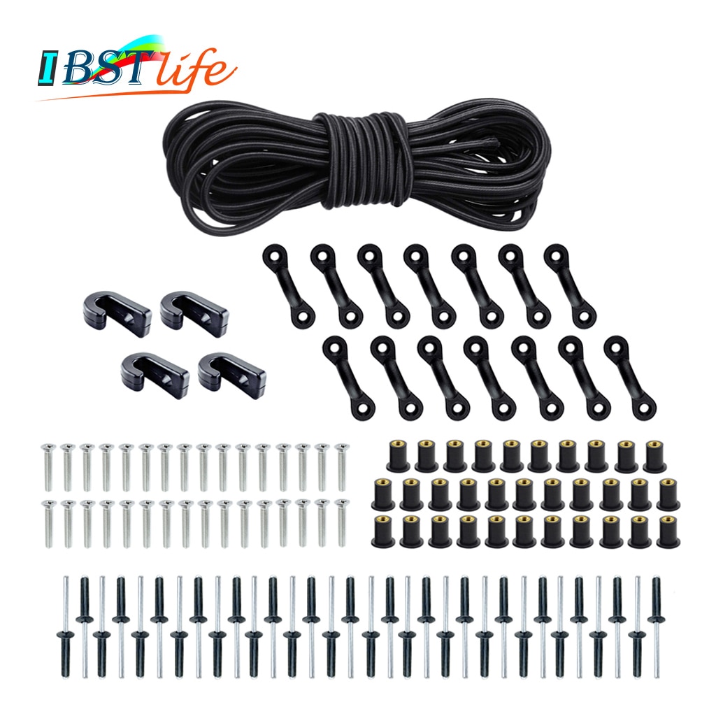 Kajak Erweitert Deck Takelwerk Bausatz Elastische Seil Bungee Nylon C und J Schnalle Binden DIY für Kanus Stiefel Marine zubehör