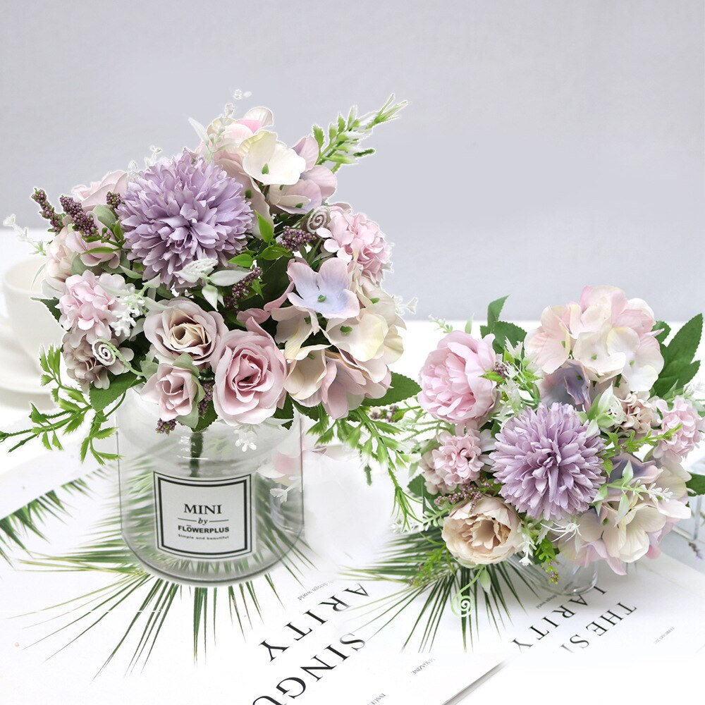 ST Moderne stil Simulation blumen bunte Hortensie Rose hochzeit fotografie hause dekoration haltegriff blumen