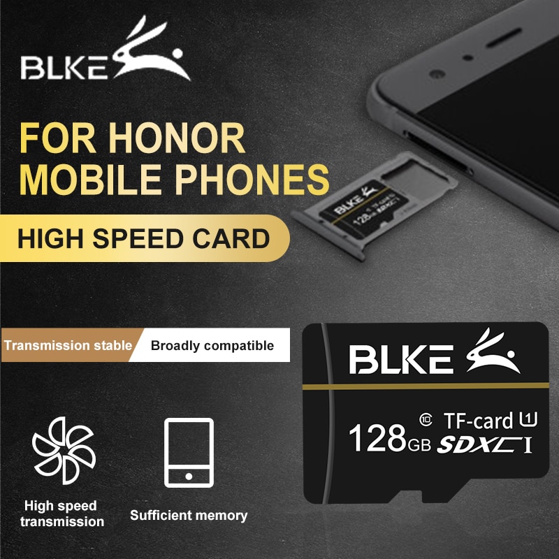 BLKE Huawei honor Handy, Mobiltelefon speicher karte microSD 64G 128G für abspielen3e/9x/8x/V10/v9/V8 Profi/20i/10 jugend/Hinweis10/abspielen8A Profi/7A/6A/5A/8C