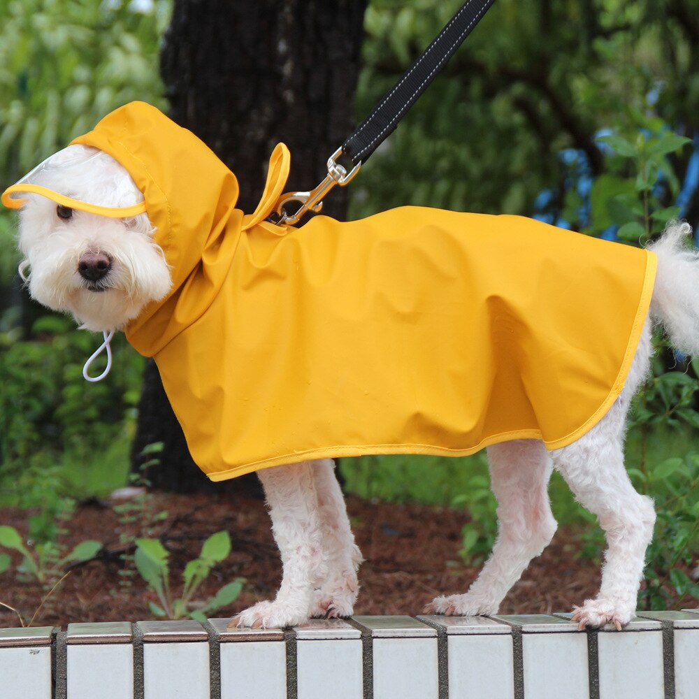 Hund Regenmantel PU Mit Kapuze Haustier Poncho Bauch Schutz und Anti-schmutzig Wasserdicht Hund Kleidung Mit Kapuze Regenmantel Heraus Zu Halten sterben Regen