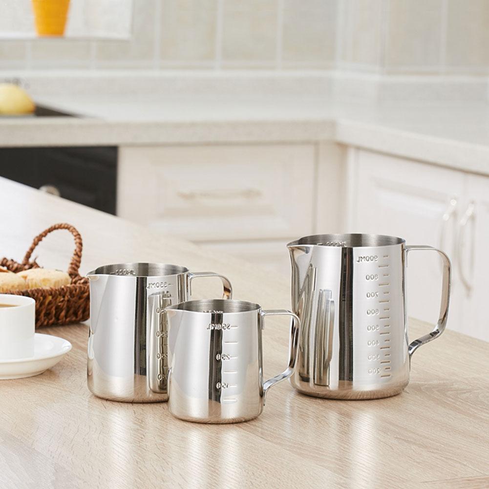 350/550 / 900Ml Edelstahl Milch Aufschäumen Krug Espresso Krug Milch Latte Kaffee Krug Krug Handwerk Aufschäumen Kaffee R8W9