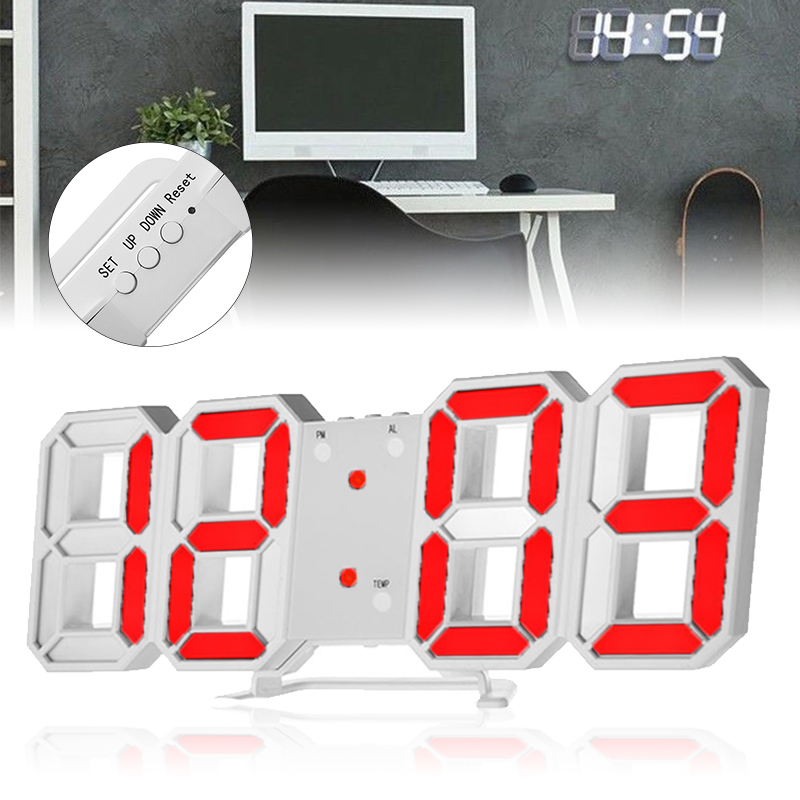 3D Wirkung Digitale Wanduhr 12/24 Stunden Anzeige LED Timer Uhr Große Zauberstab Hängen Uhr Für Heimat Sekretariat Zauberstab Dekor
