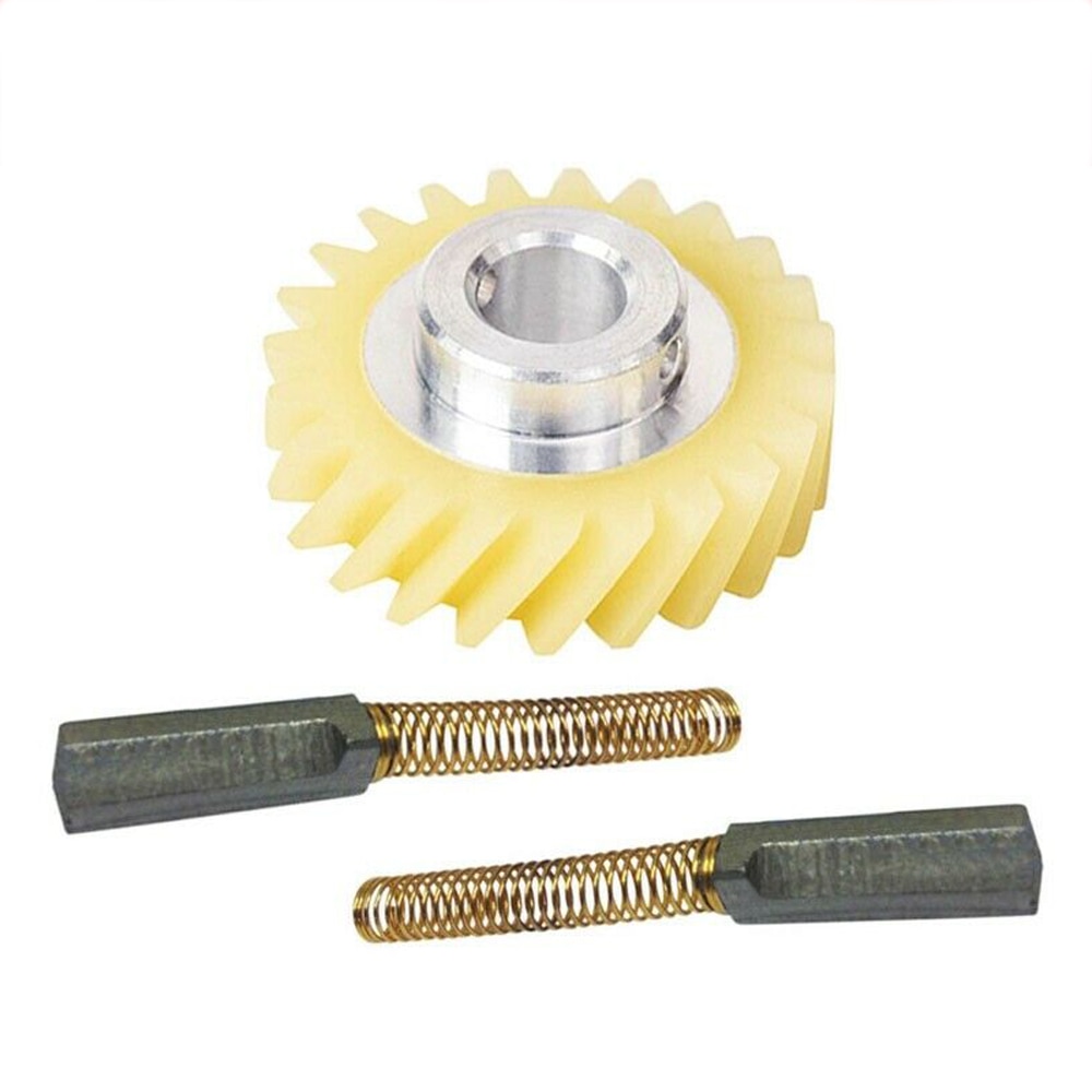 Für KitchenAid W10112253 Rührgerät Stock Wurm Getriebe & 2 Stück Kohlenstoff Motor- Pinsel Ersatz Teile Für 4162897 4169830 Ah1491159
