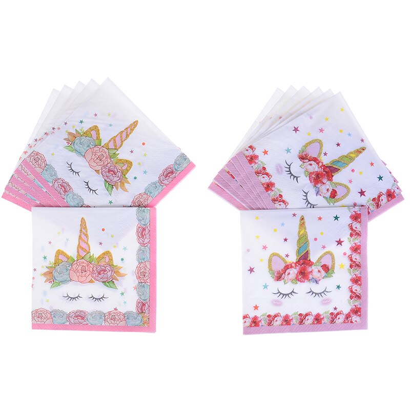 1st Geburtstag Einhorn Stirnband Papier Serviette Geburtstag Dekorationen freundlicher Baby Zeigen Party Liefert Einhorn Party Bausätze