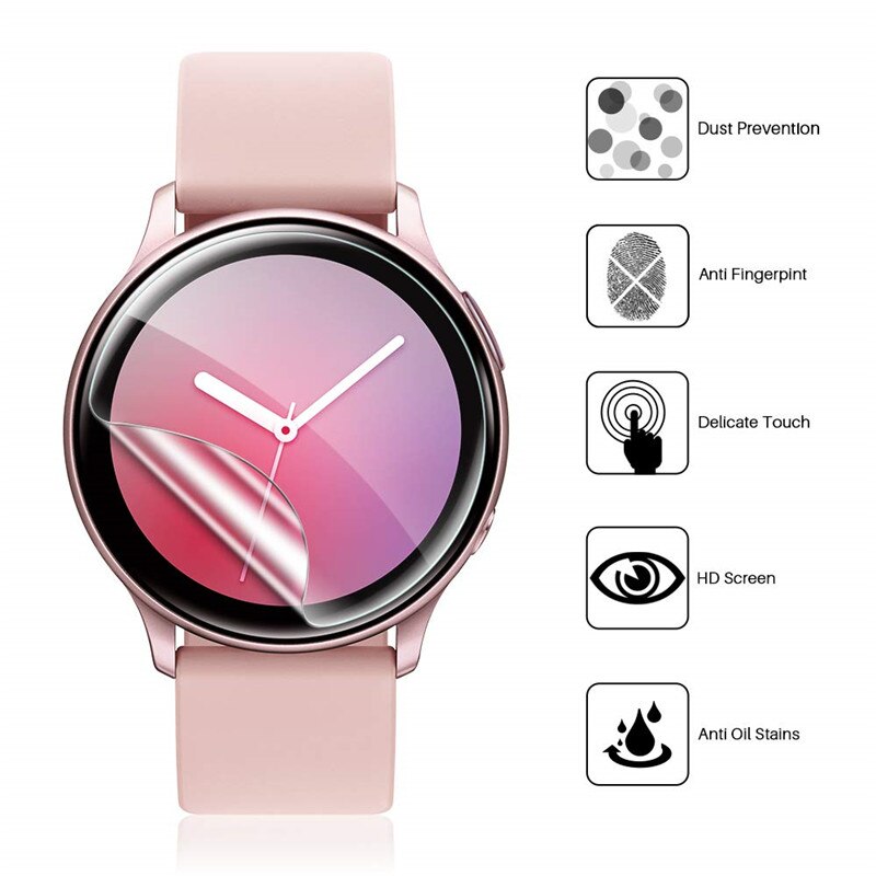 Uhr Film Anzeige-schutzfolien Für Samsung Galaxis Uhr Aktive 2 44mm 40mm Gebogene Rande Schutzhülle Weichen Film Volle abdeckung Nicht Glas