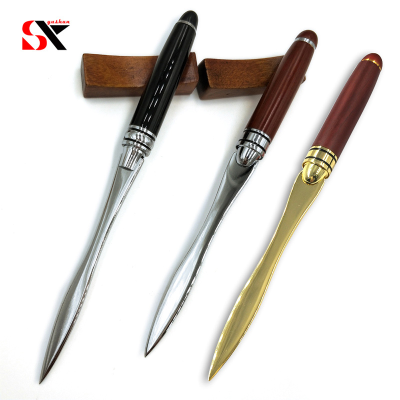 Holz Griff Brieföffner Edelstahl knapp Öffnung schneiden Papier Teilt Datei Umschläge für Schule Schüler Schreibwaren