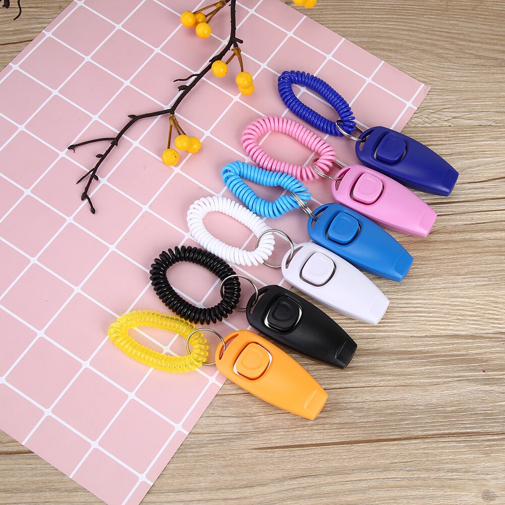 2 in 1 Welpen Pfeife Clicker Handgelenk Gurt Haustier Welpe Trainer Aids führen Kunststoff Haustier Liefert 6 teile/satz Haustier Hund pfeife Trainer