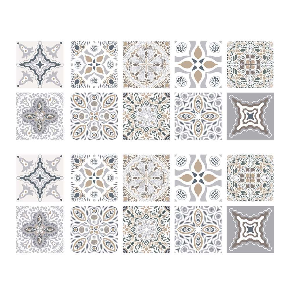20pc Fliesen Aufkleber PVC Wasserdichte Öl Beweis Selbst Klebe DIY Badezimmer Küche Marokkanischen Stil Fliesen Aufkleber Zauberstab Aufkleber