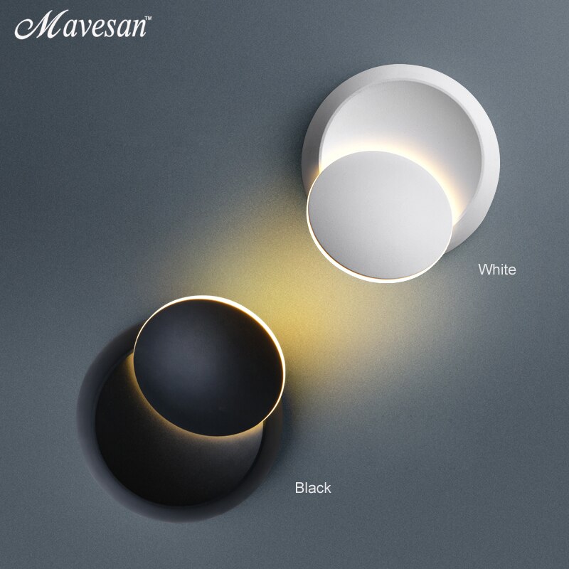 LED Zauberstab Lampe 360 grad Drehung einstellbar nacht licht Weiß und Schwarz kreative Zauberstab lampe Schwarz moderne Gang runde lampe