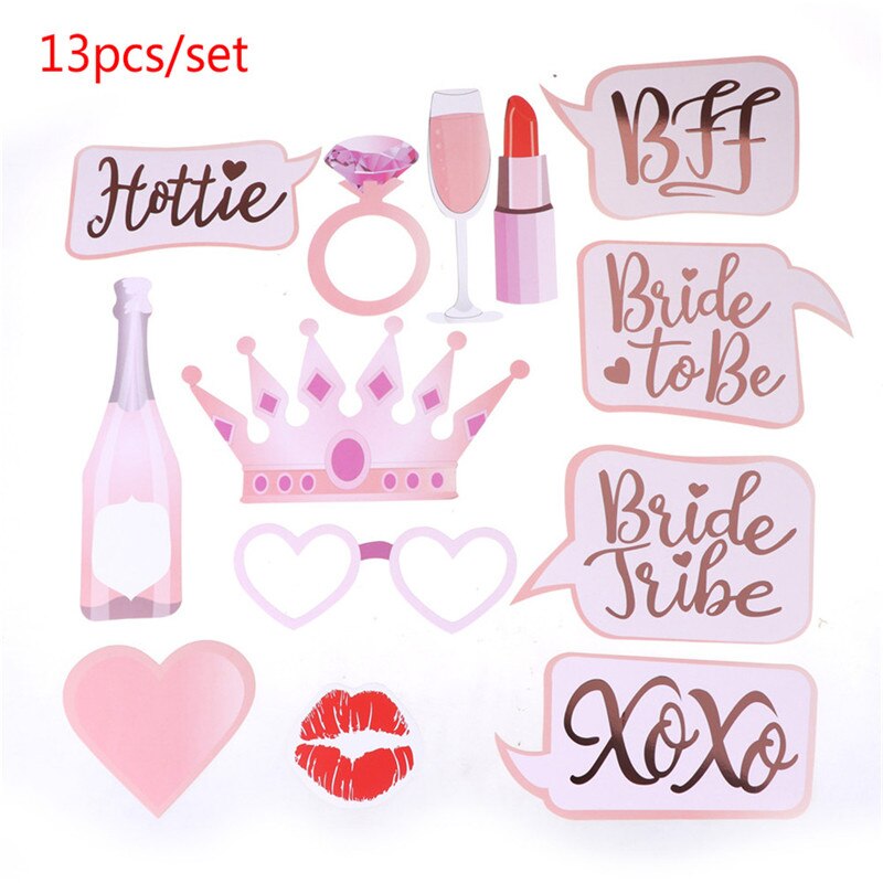 Neue 13 teile/satz Braut Zu Werden Partei Maske Foto Requisiten Hochzeit Dekoration Bachelorette Party Henne Party Foto Verkaufsstand