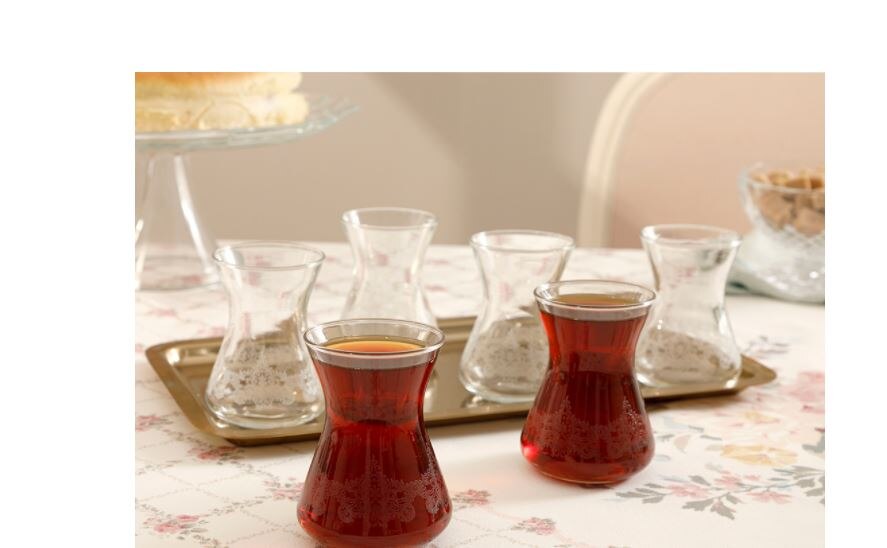 Türkischen Tee tasse glas Tee Pando Glas 6-Stück Tee Gläser 125 Ml transparent Türkischen Tee-einstellen Tee tasse einstellen in der türkei