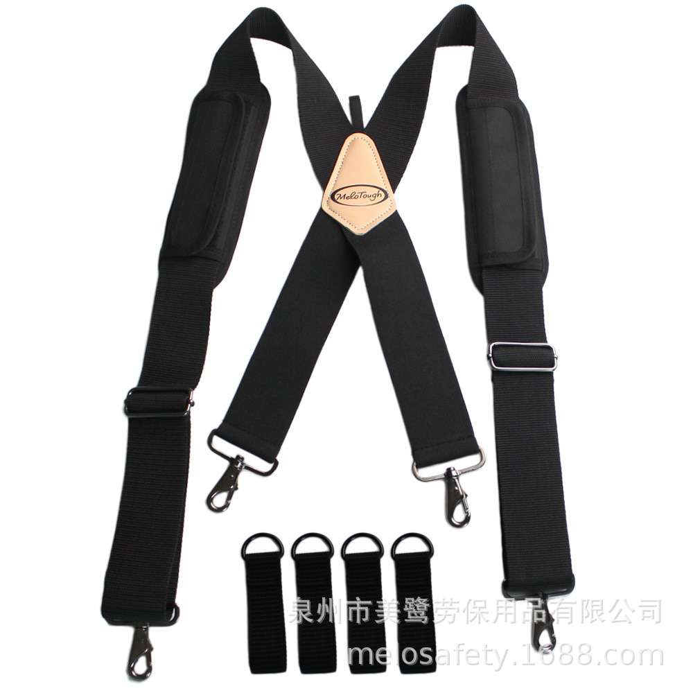 Luft Kissen Werkzeug Hosenträger Mens Männer Hosenträger Schwarz Einstellbare Werkzeug Hosenträger 4 verschluss Arbeits Männlichen Hosenträger X-bilden Hosenträger