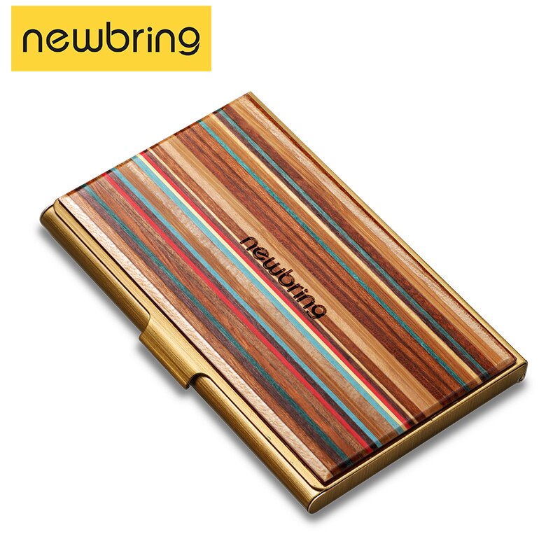 Neue Bringen Visitenkarte fallen Holz und Metall Material Bank Kreditkarte Halfter für Männer Karten Organizer Männlichen Multifunktions Karte tasche